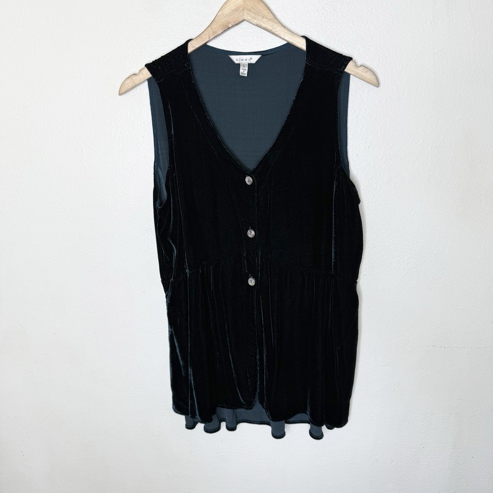 Kleenβ Green Velvet V-neck Vest Whimsigoth Fairycore Dark Fairy Women's Large